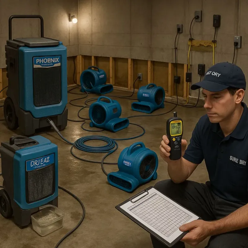Structural Drying and Dehumidification process in West Mountain, UT
